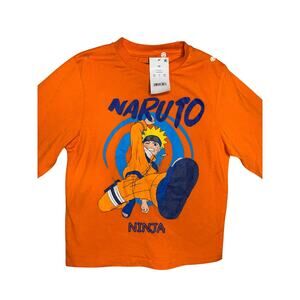 Naruto Youth Ninja Long Sleeve Graphic T-Shirt Orange Cotton Size XS